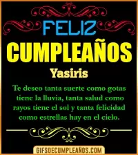 Frases de Cumpleaños Yasiris